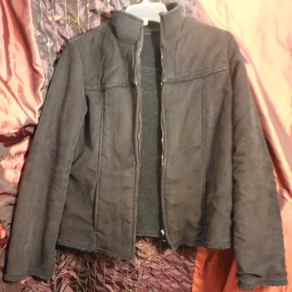 Suede Sherpa Lined Coat